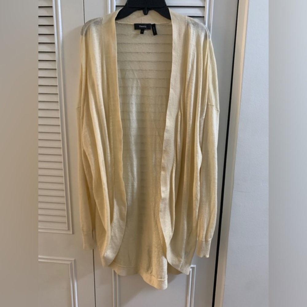 Theory  Cream Open Front Cardigan-A209